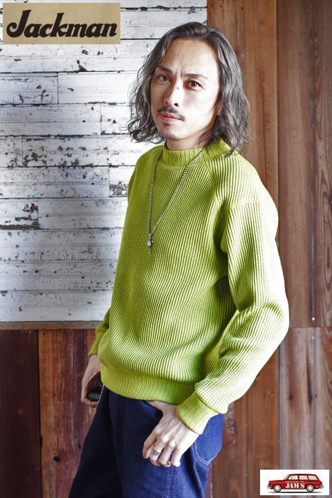 Jackman」 Waffle Mid-Neck ジャックマン ワッフル ミッドネック