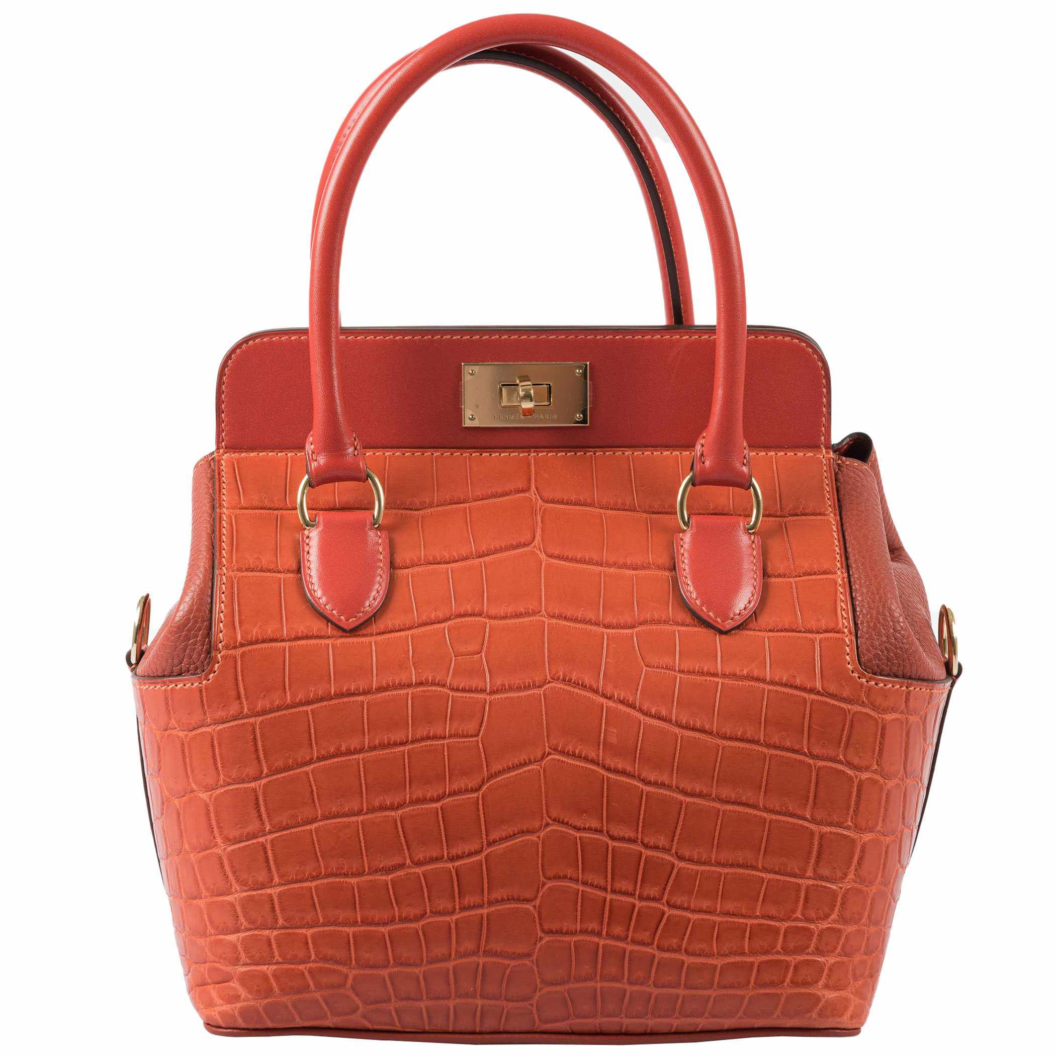 Hermes Toolbox 20 Matte Sanguine Niloticus Crocodile & Clemence