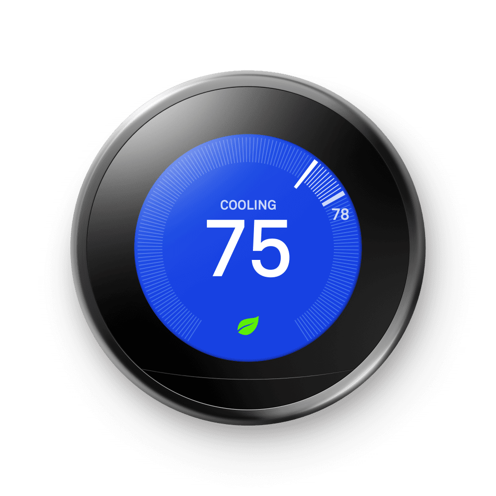 Google Nest GT3018US Learning Thermostat in Mirror Black