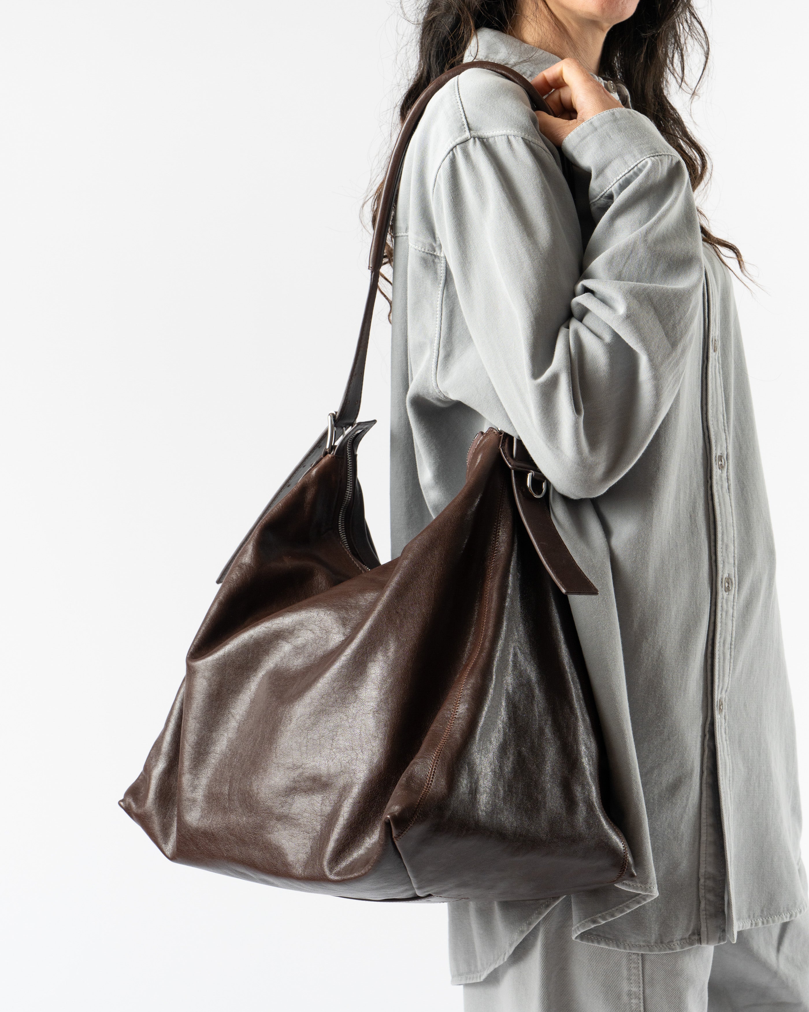 Lemaire Espresso Belted Hobo Bag Curated at Jake and Jones