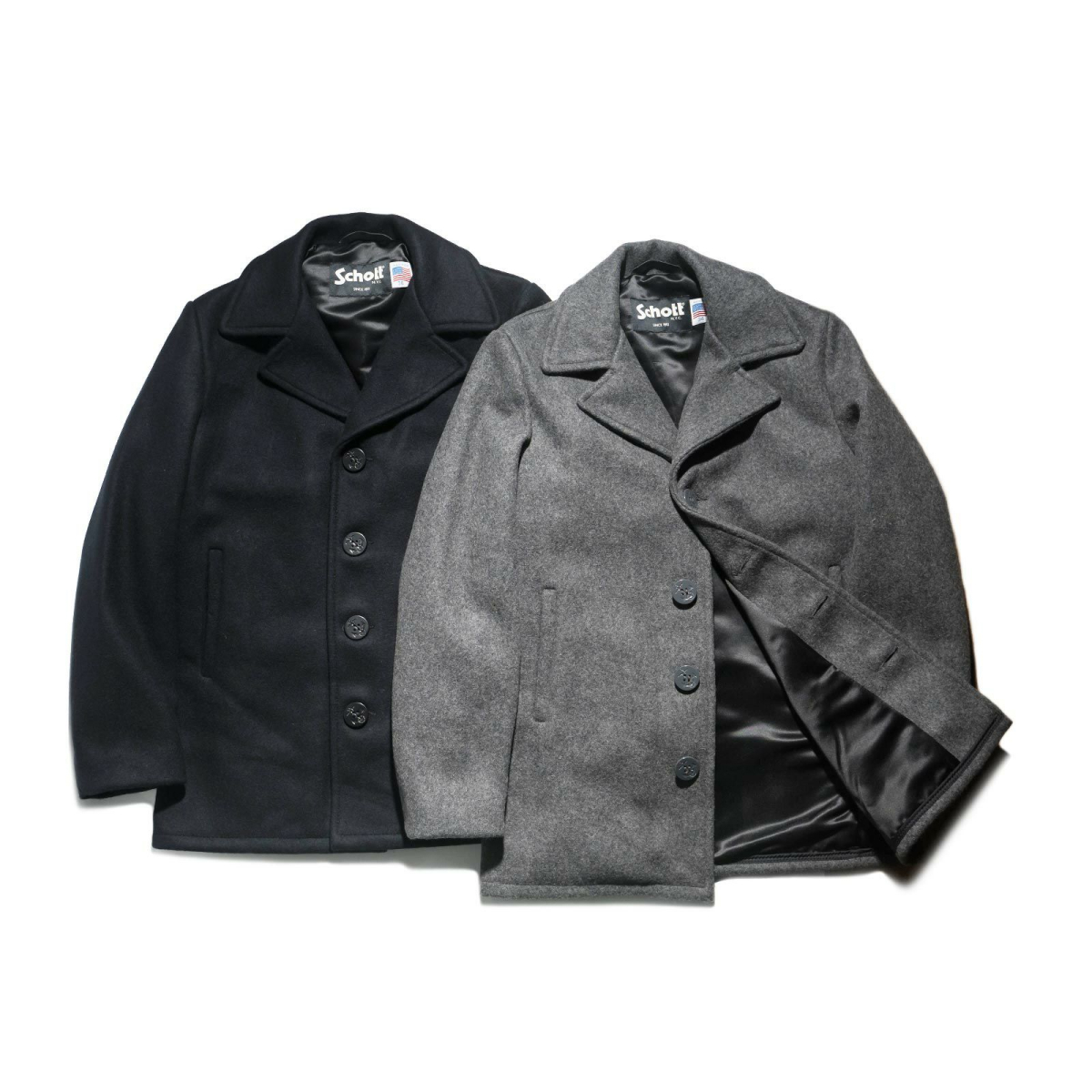 ショット SCHOTT 当店別注 756JAL メンズ ウール シングル ピーコート