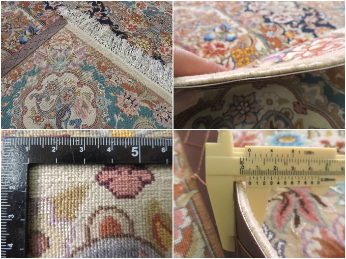 ペルシャ絨毯 カーペット ラグ ウール＆シルク 手織り 高級 ペルシャ