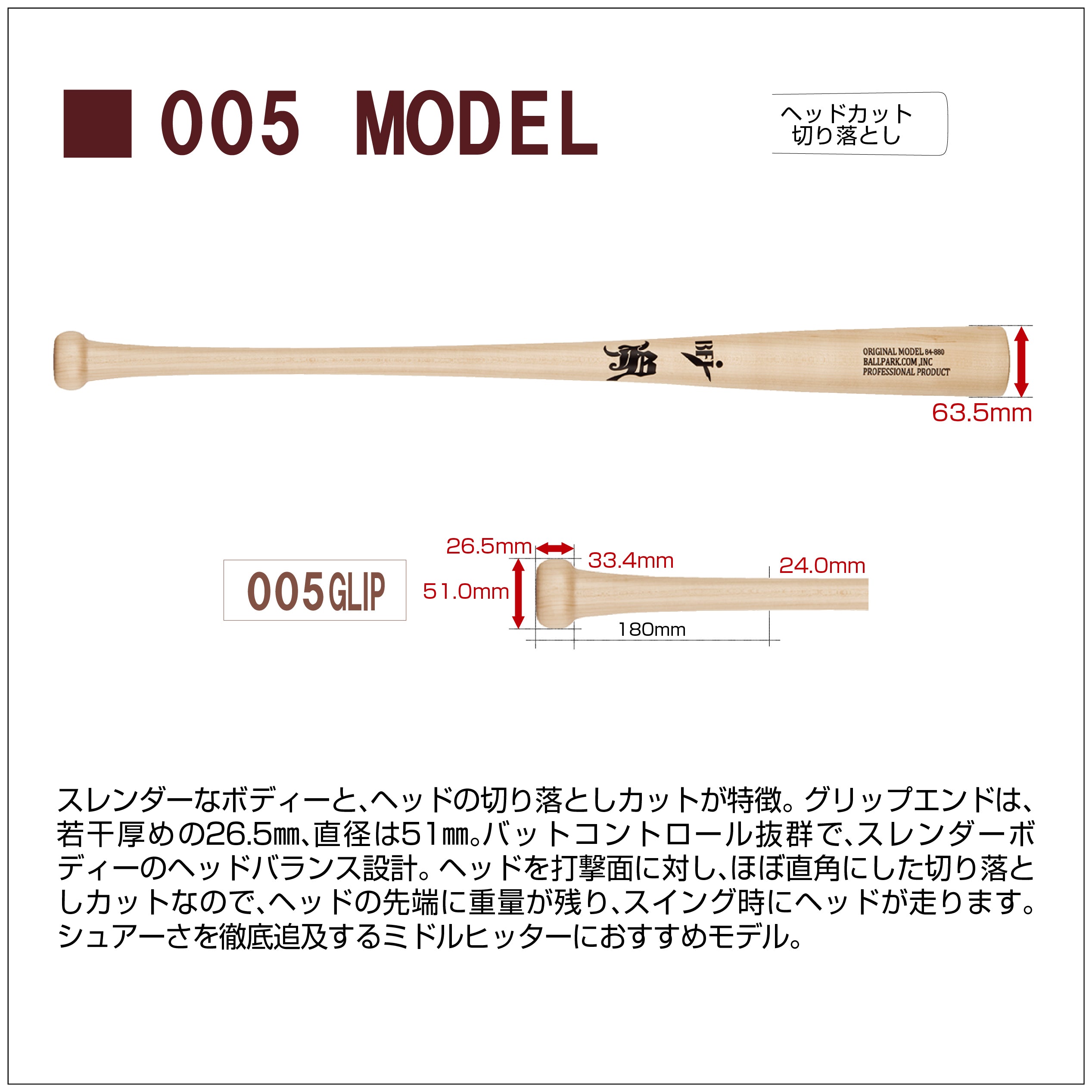 83cm】WAGYU JB(和牛JB)バット/北米産メイプル/硬式用/木製/BFJマーク