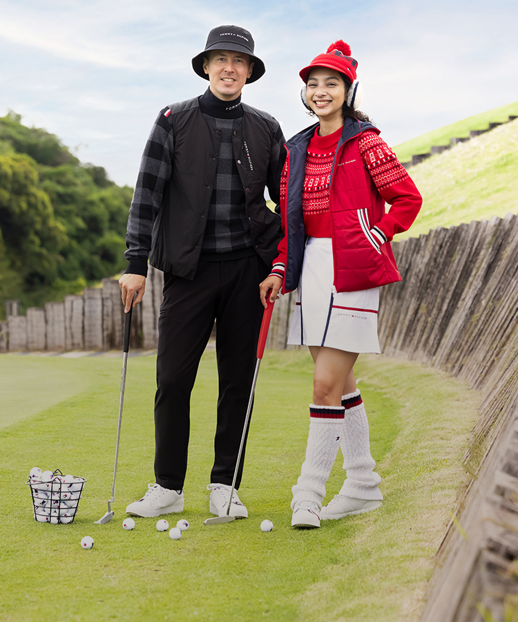 トミーヒルヒィガー ゴルフ セットアップ M 紺色 トミーヒルヒィガー