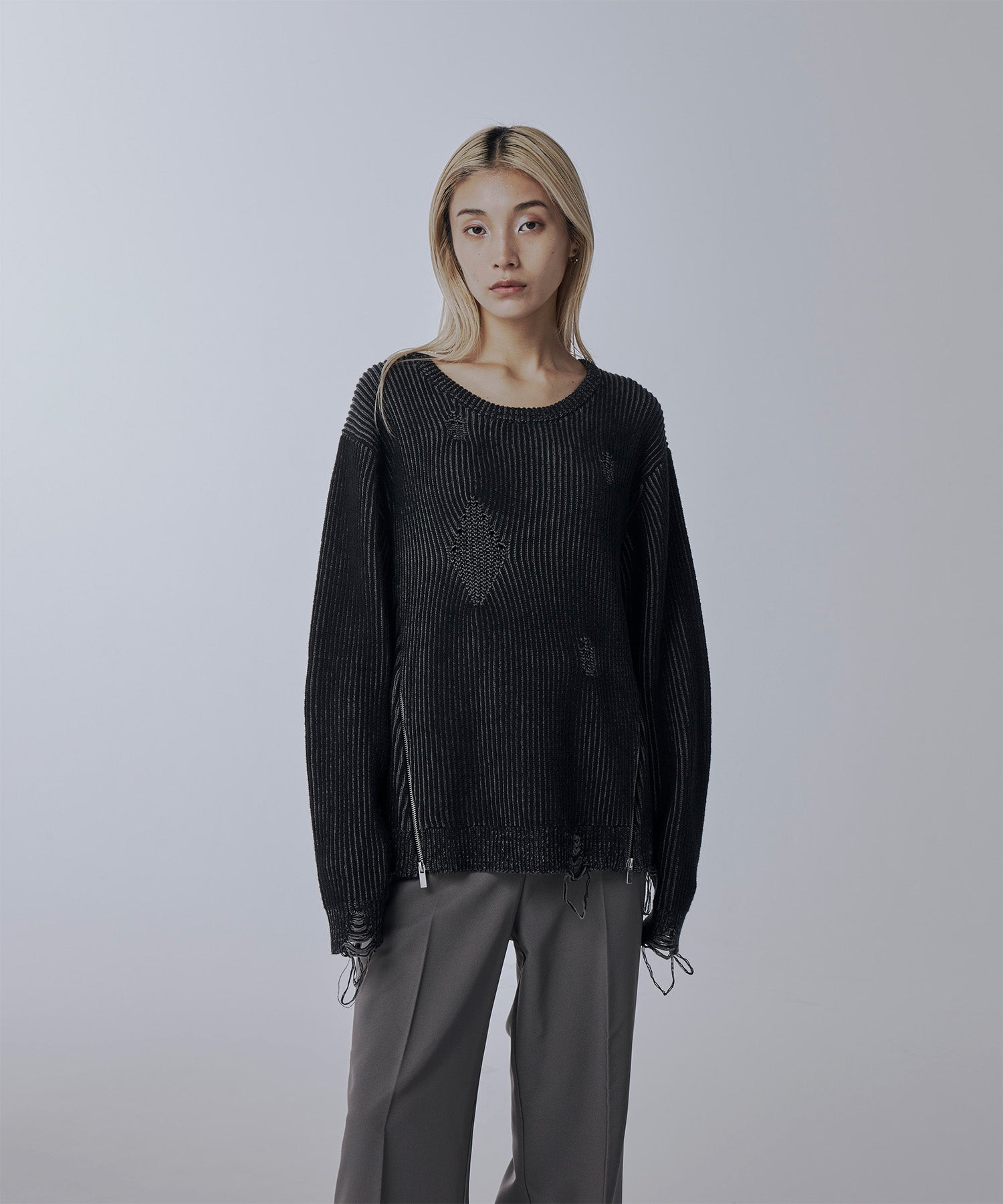 Side zip Damaged knit – Jent Louis