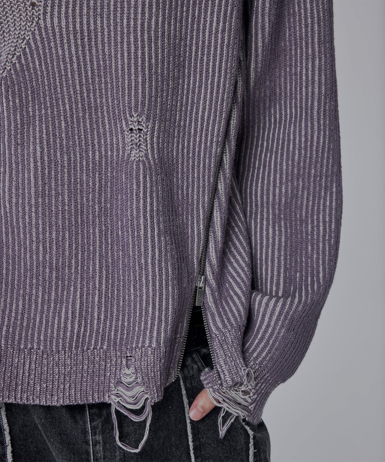 Side zip Damaged knit – Jent Louis