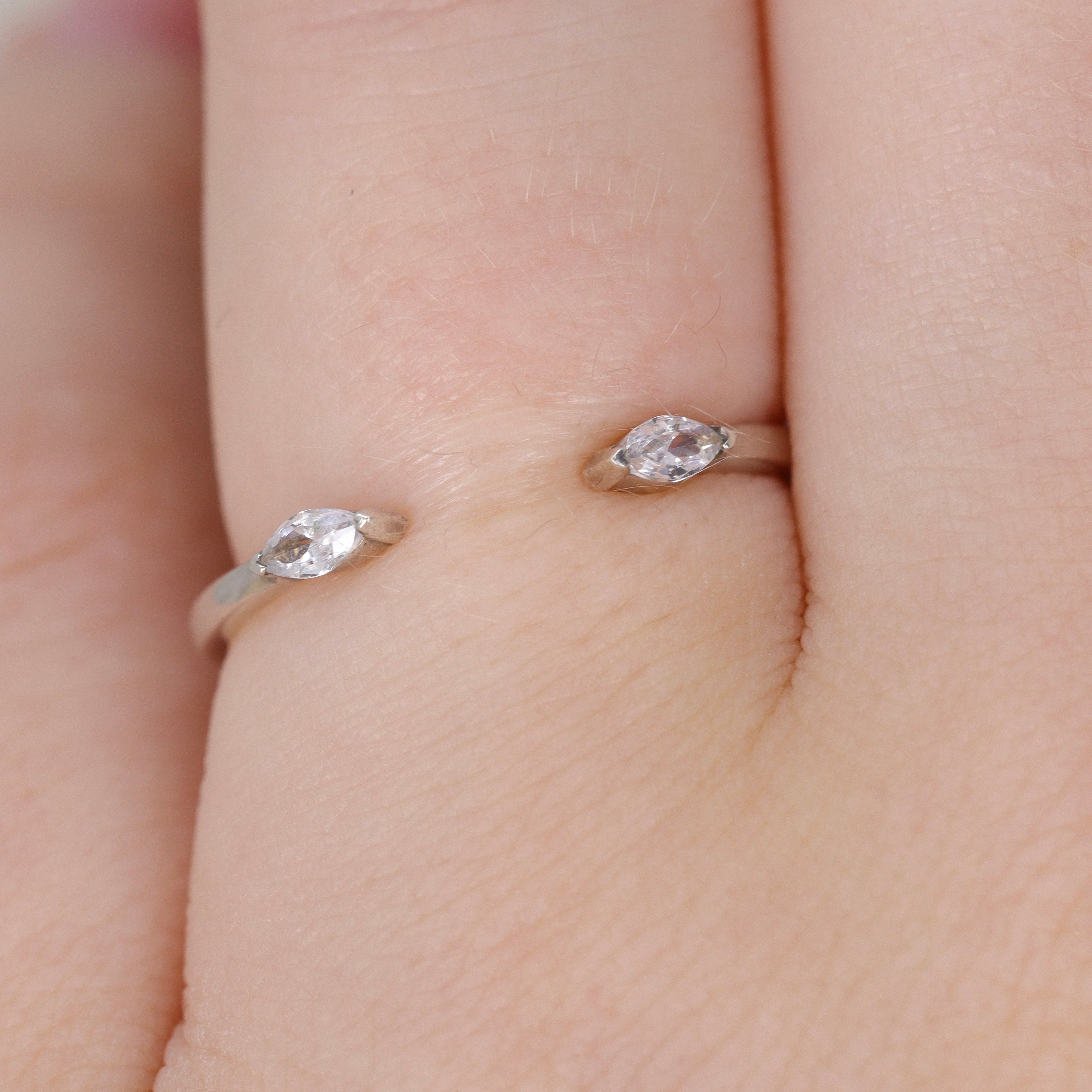 Athena - Marquise Cut Diamond Set Open Cuff Wedding Ring - Made-to