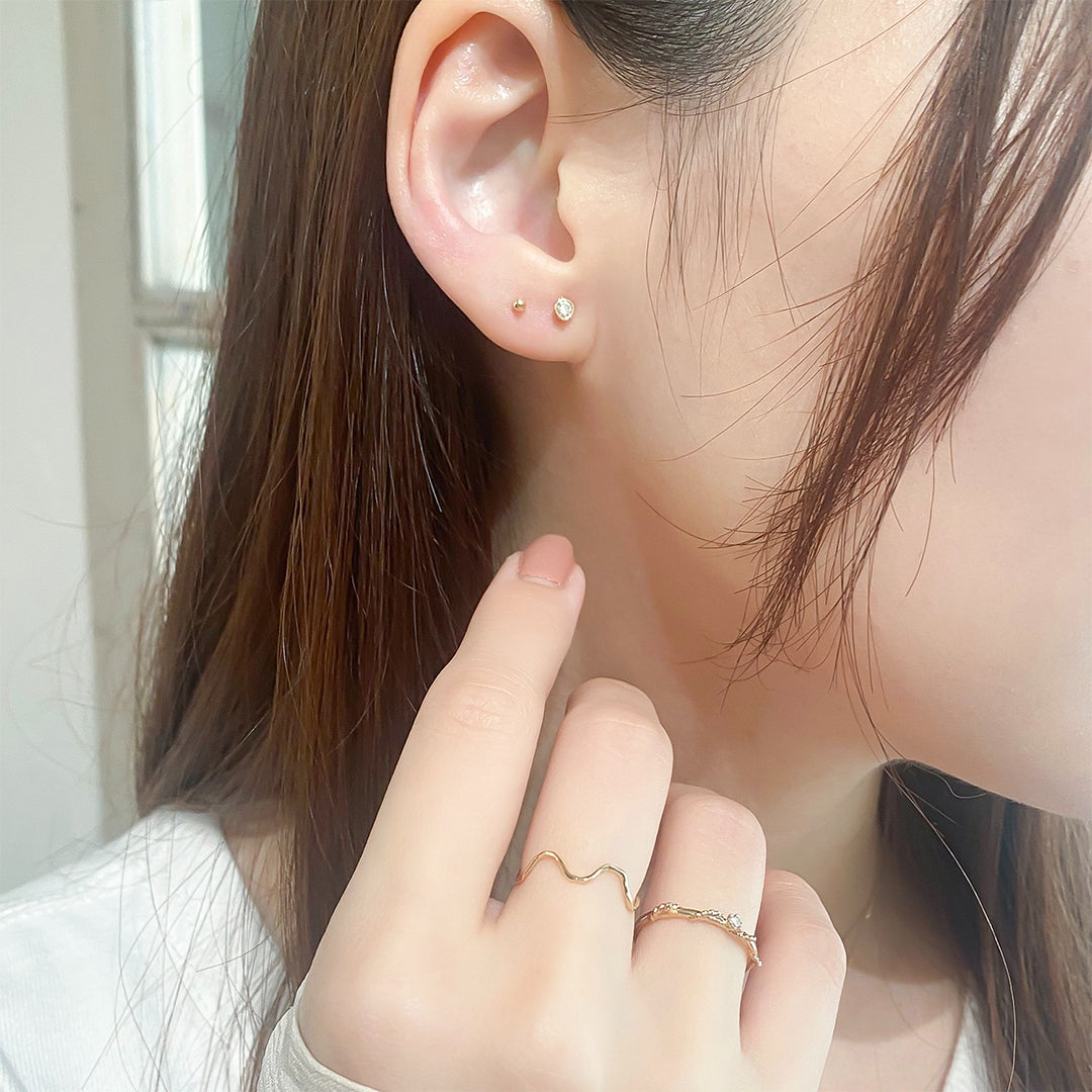 WEB限定】K18 イエローゴールド ダイヤモンド ピアス （7277481492637