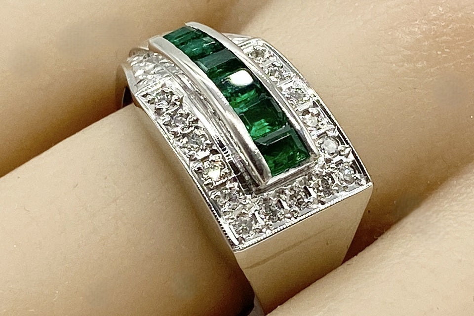 Emerald Pt900エメラルド ダイヤモンドリング (NO.48983) – JEX宝石