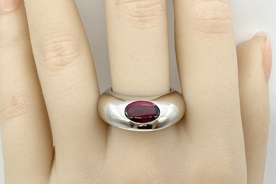 Georg Jensen 【ジョージ ジェンセン】K18WGガーネットリング (NO