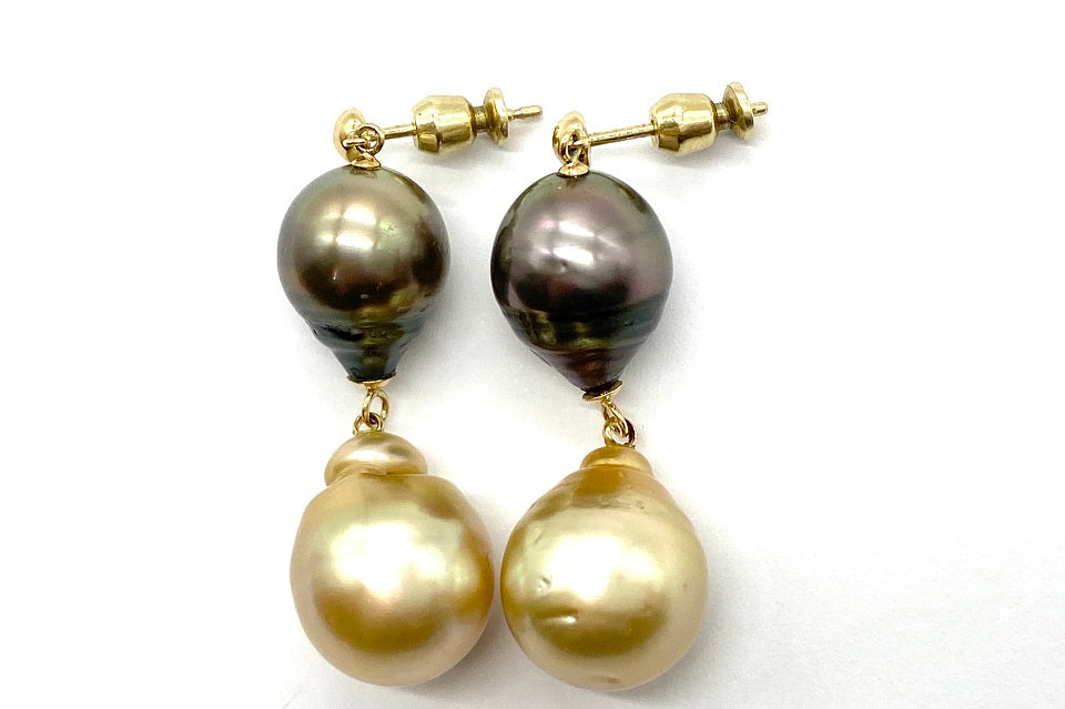 Black Pearl K18ゴールデン/黒蝶パールピアス (NO.128488) – JEX宝石