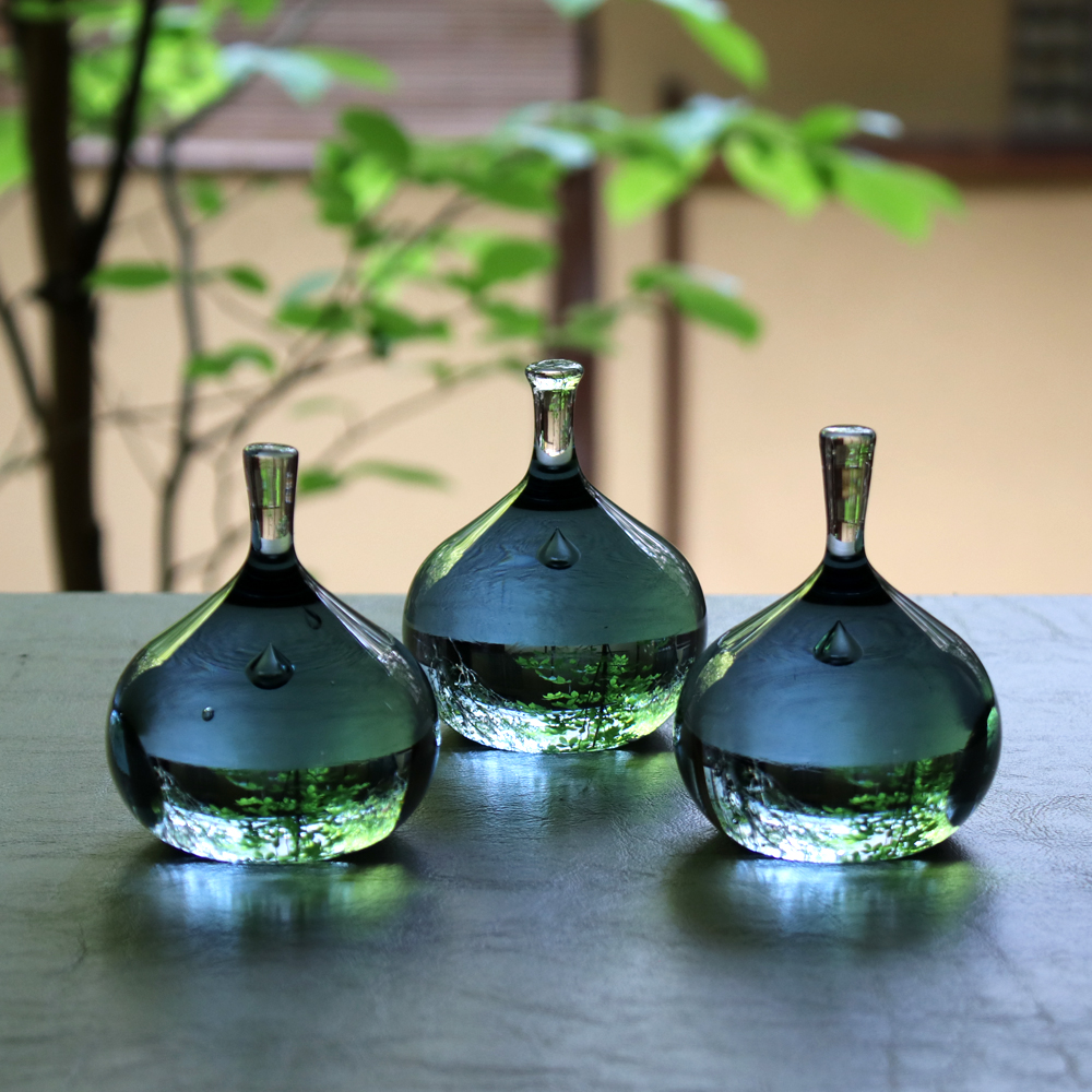 glass atelier えむに ペーパーウエイト 『空のしずく』 2点 glass