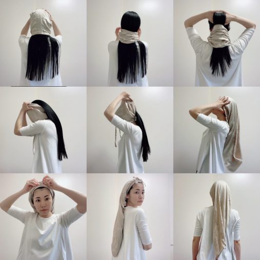 布絵 日本髪女性 【テープ痕、破れあり、折れあり】 布絵 日本髪女性