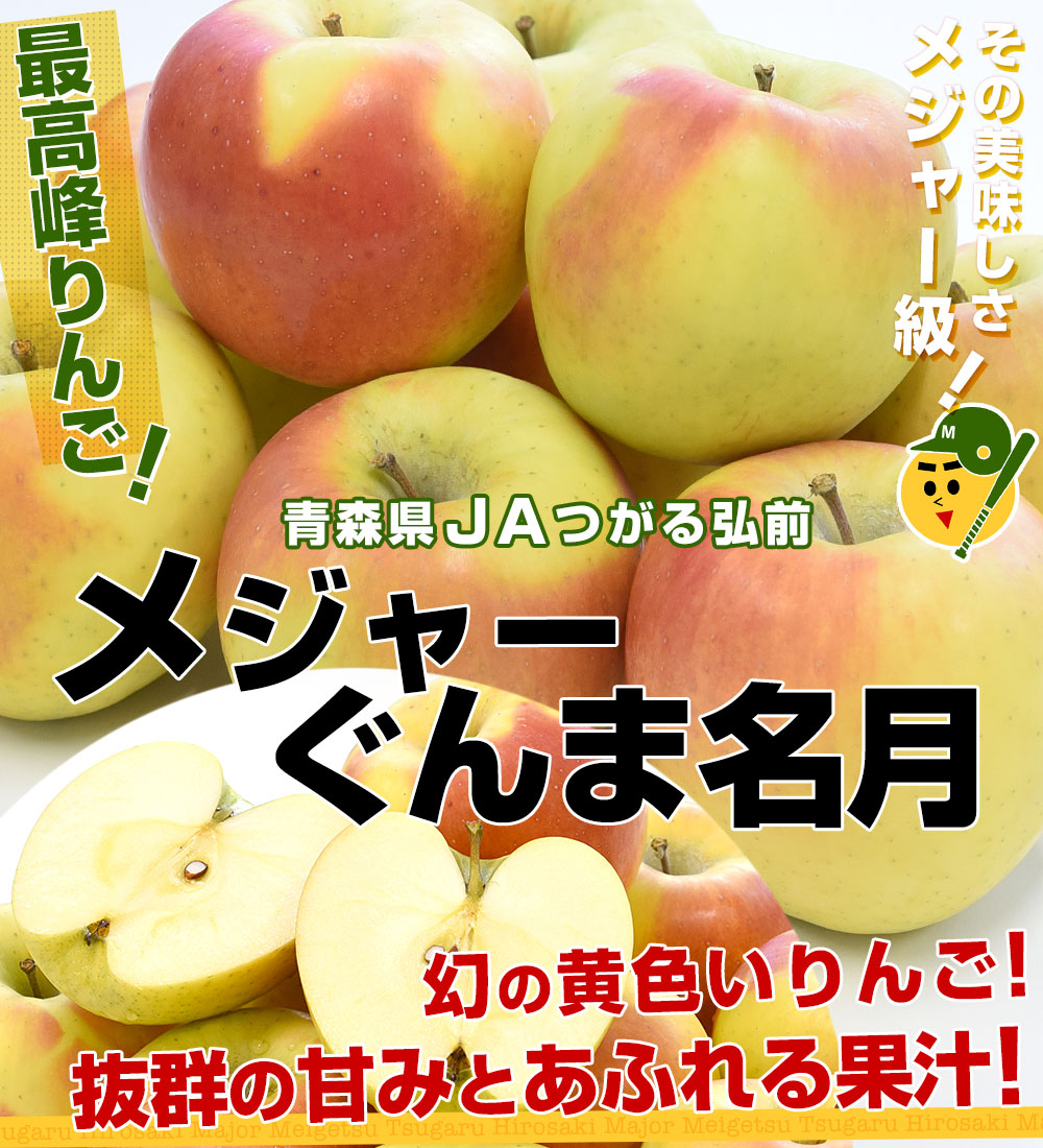 青森県より産地直送 JAつがる弘前 メジャー ぐんま名月 約3キロ（8玉