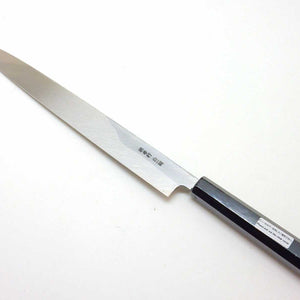 堺孝行《白虎》安来鋼白1号 柳刃【黒檀八角両輪柄】黒石目サヤ付