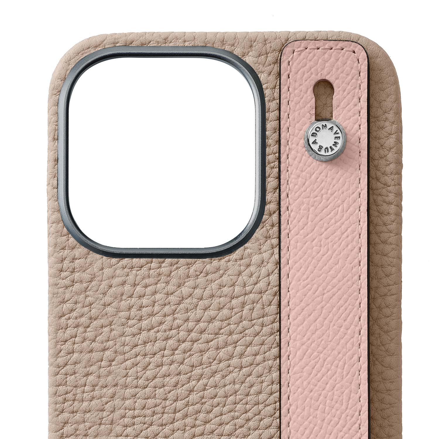 iPhone 15 Pro) ハンドル付き バックカバーケース シュリンクレザー