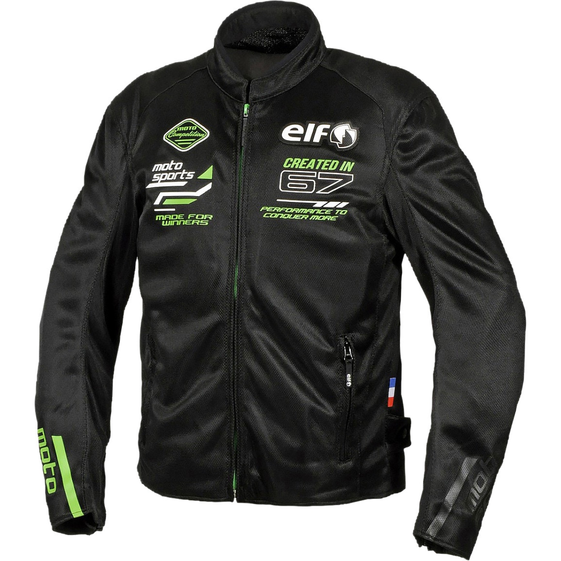 EJ-S121 エオリアメッシュジャケット elf ブラック&グリーン色 サイズM