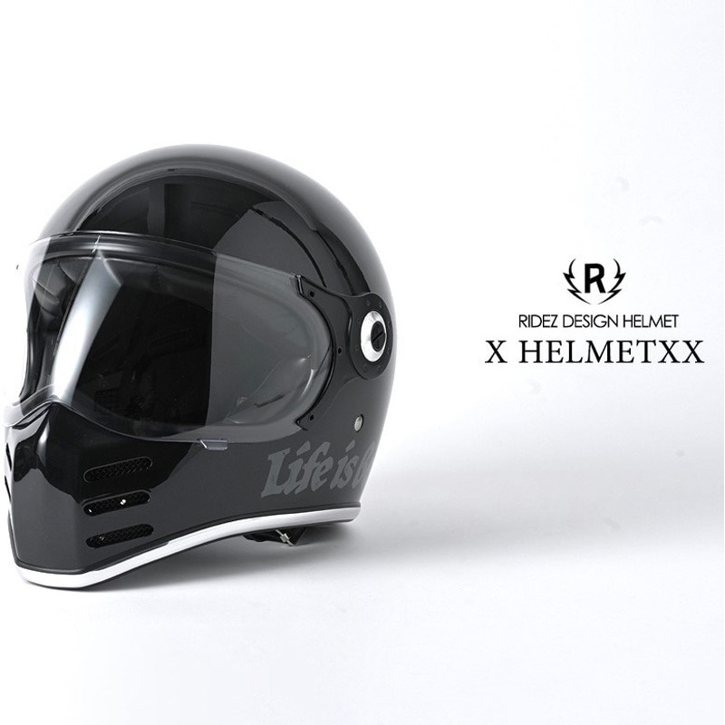 X-OFF WHITE-M RIDEZ X HELMET オフホワイト バイク用フルフェイス