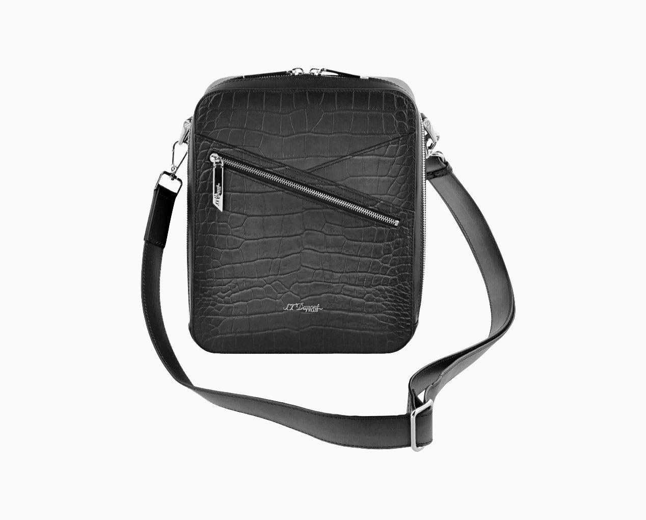 シガー クロスボディバッグ ブラック エンボスドレザー | S.T. Dupont