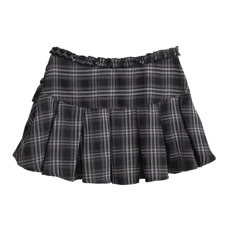 Check pleated frill mini skirt | Judin
