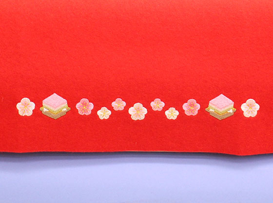 毛氈（もうせん）雛人形1段床飾り用 15号45cm刺繍フェルト毛氈ミニ