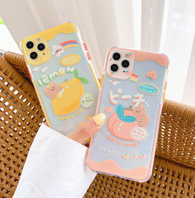 Peach and Lemon Phone Case for iphone7/7plus/8/8P/X/XS/XR/XS Max
