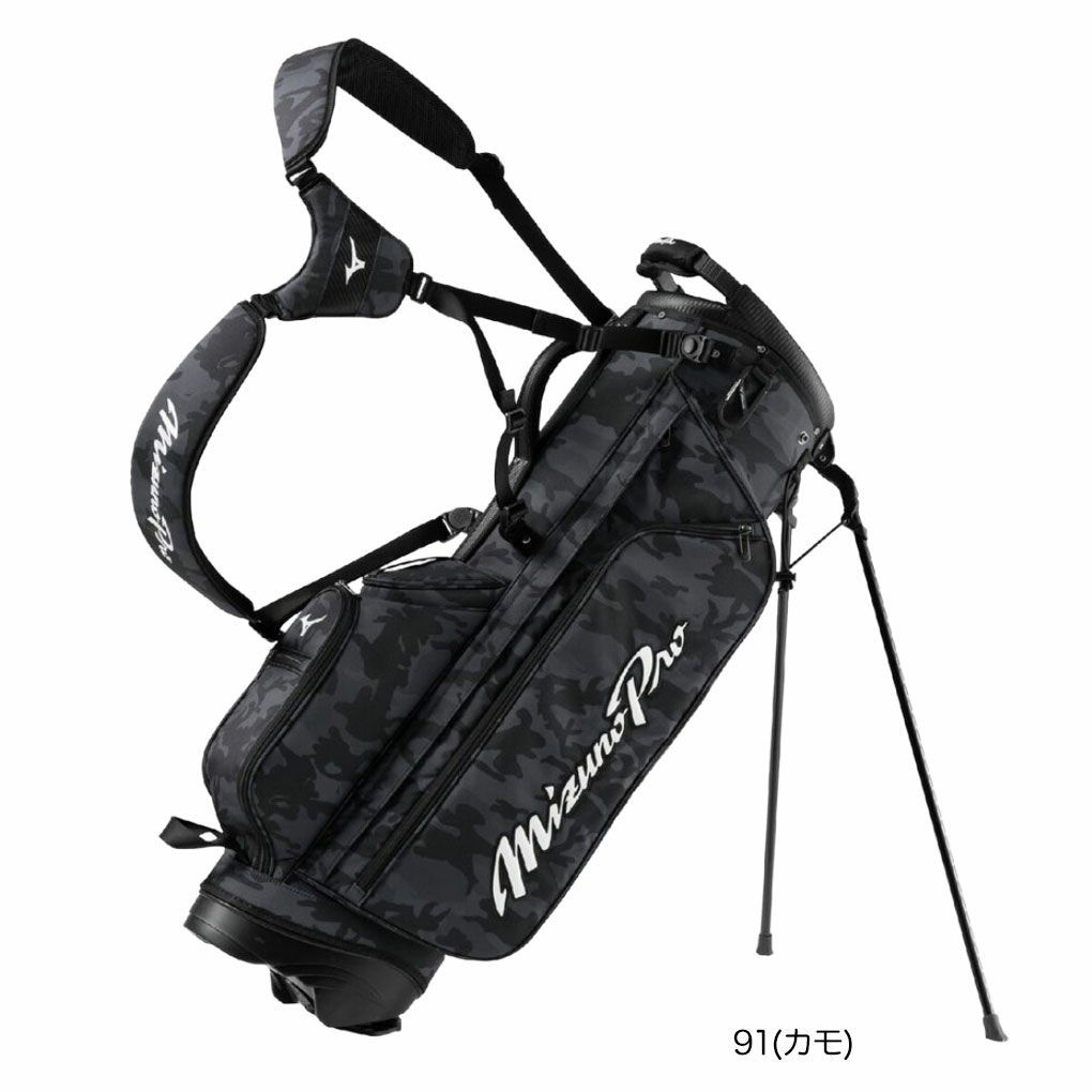 SI】MIZUNO 千鳥格子柄 キャディバッグ ゴルフ 5分割 自立式 SI