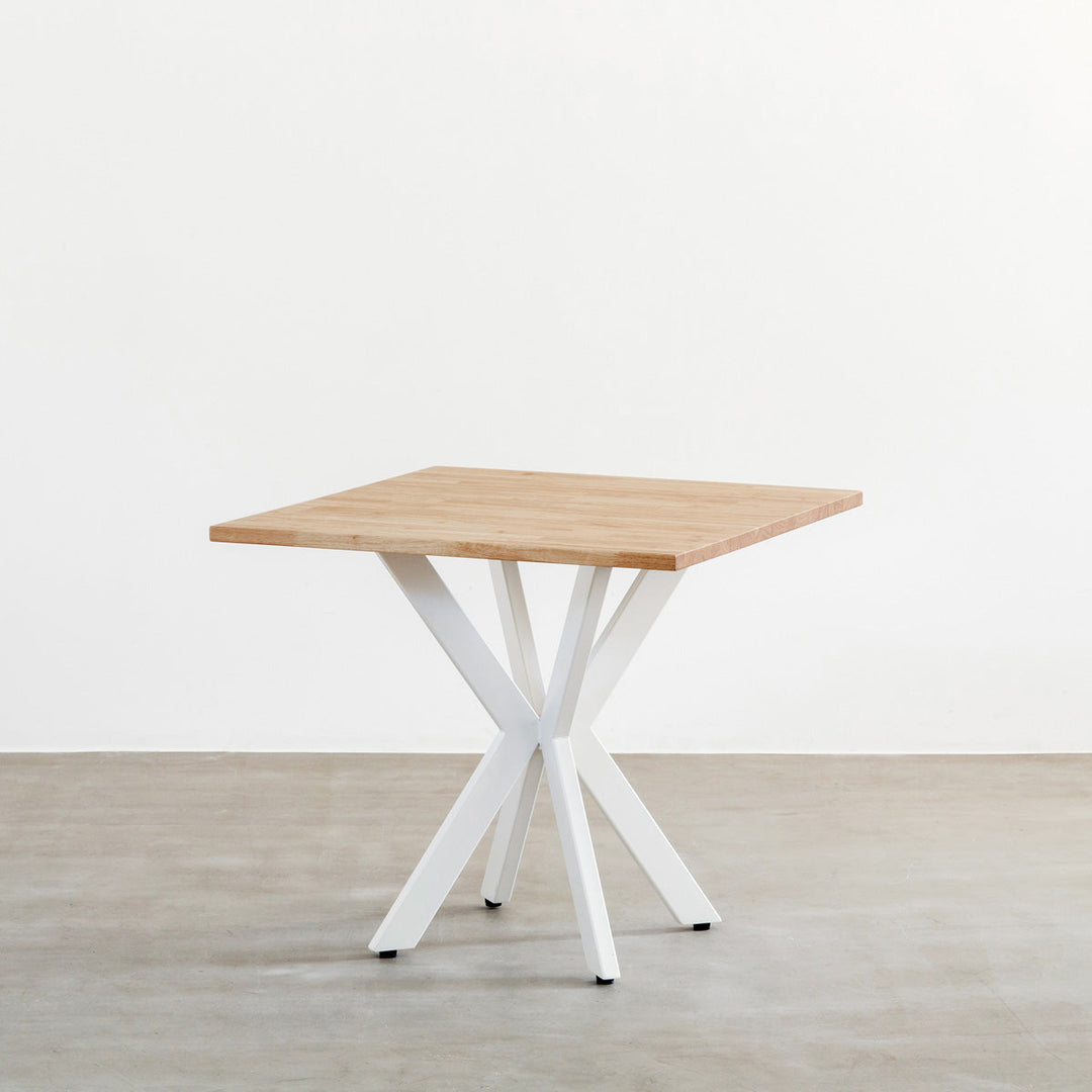 THE CAFE TABLE / ラバーウッド White Steel カフェX × スクエア 70