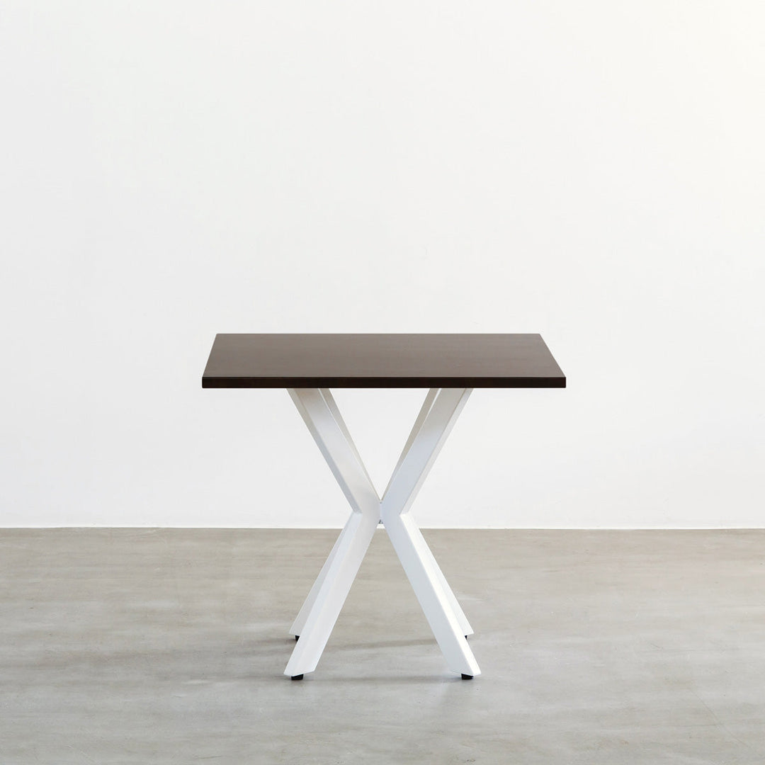 THE CAFE TABLE / ラバーウッド White Steel カフェX × スクエア 70