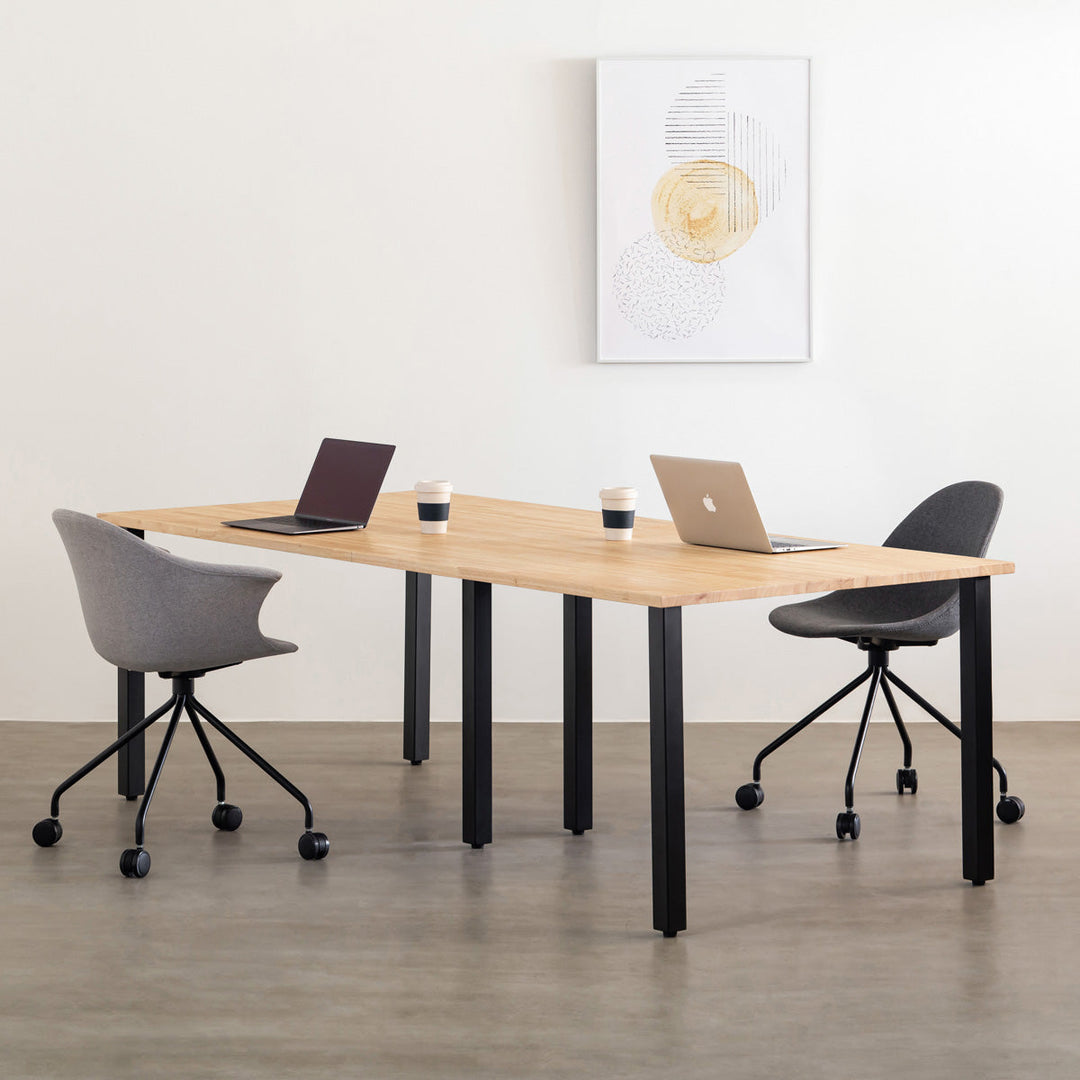 THE TABLE / ラバーウッド ナチュラル × Black Steel × W181 - 300cm