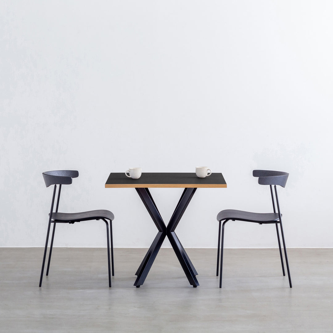 THE CAFE TABLE / リノリウム Black Steel カフェX × スクエア 70 - 80