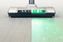 特長：ごみくっきりライト ： スティッククリーナー（コードレス式）PV