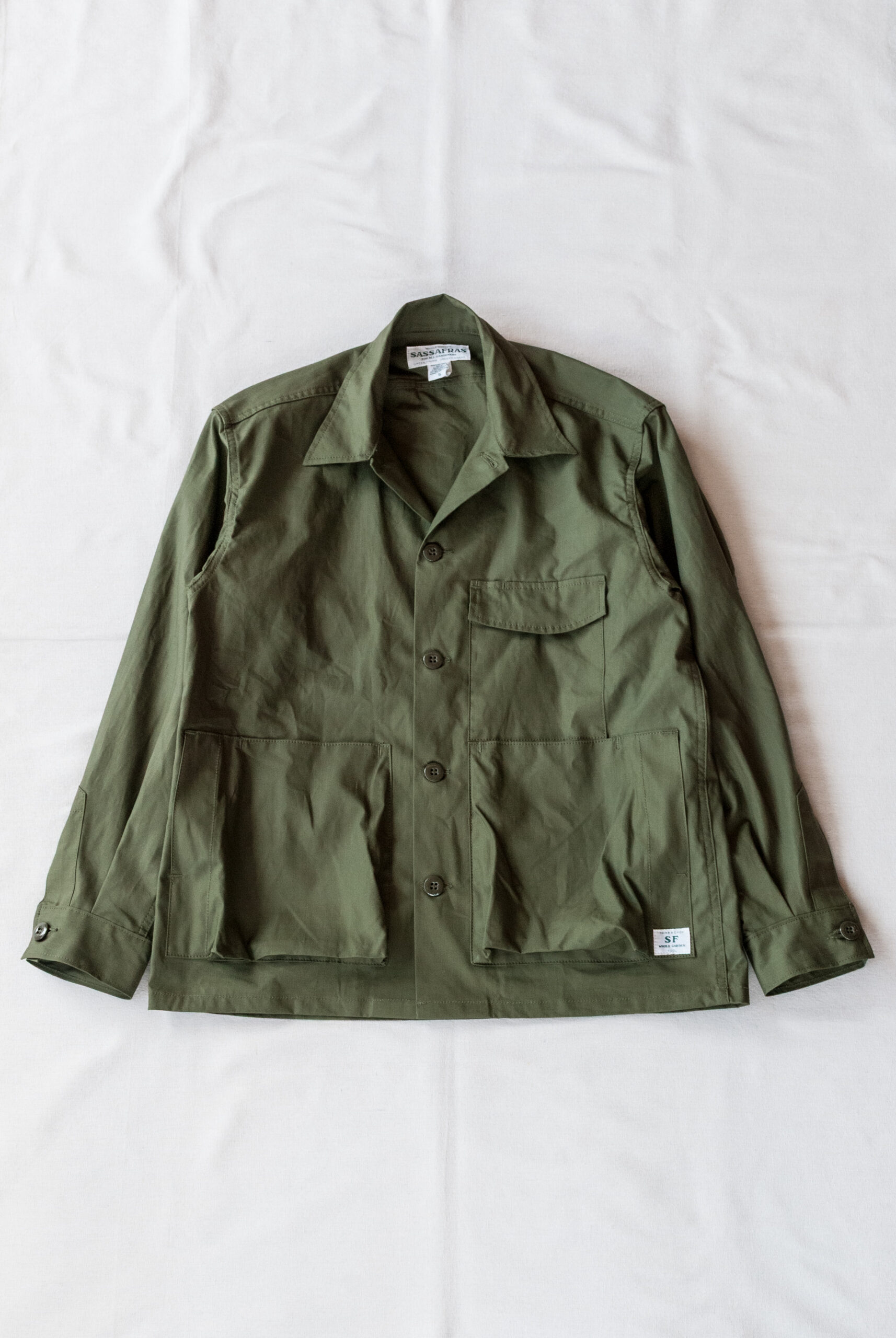 SASSAFRAS Digs Crew Half Army Ripstop Olive | kado〔カド オノミチ〕