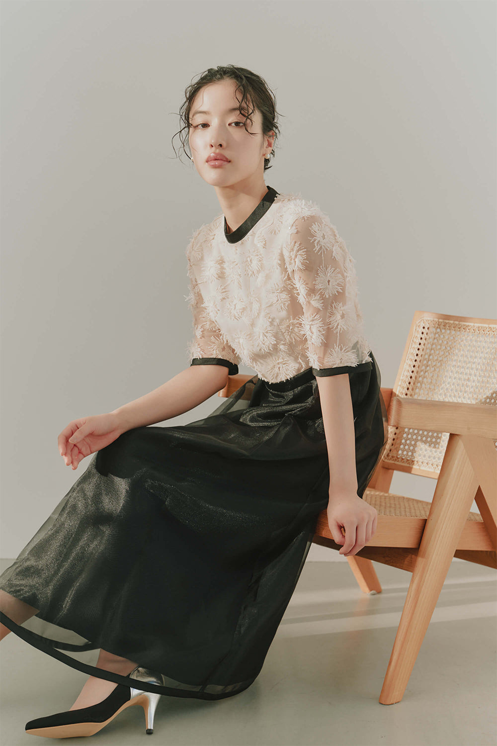 kaene公式オンラインストア エンブロイダリーミックスドレス / 100889