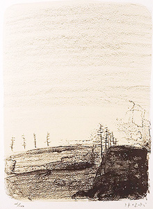 香月泰男「北見（北海道）」リトグラフ35×26cm