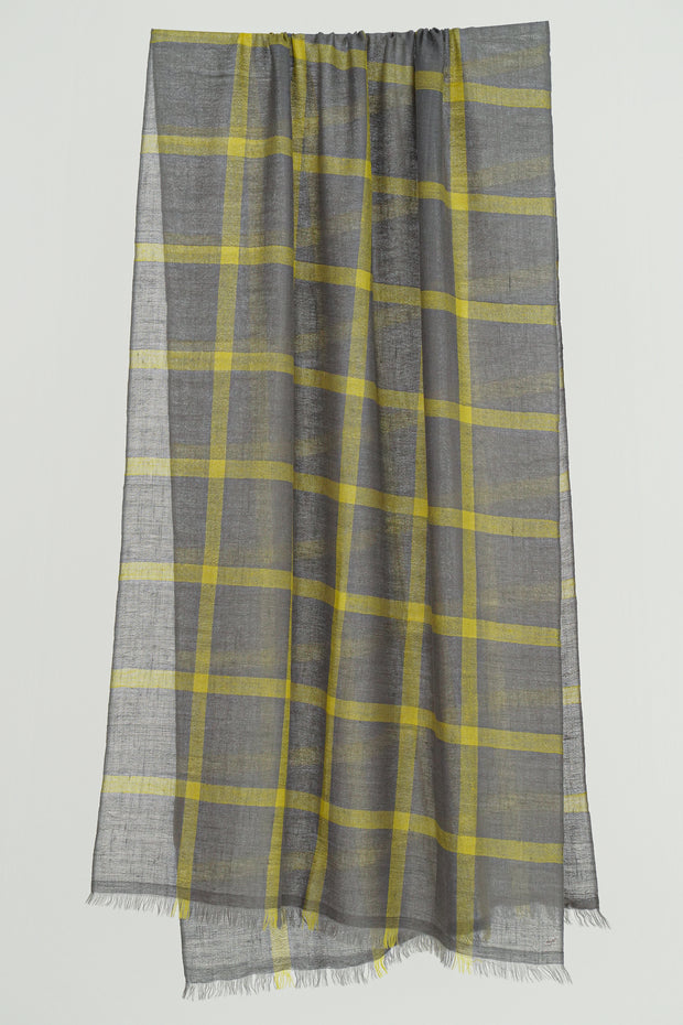 Handwoven Cashmere Checks Stole | Kashmir Loom