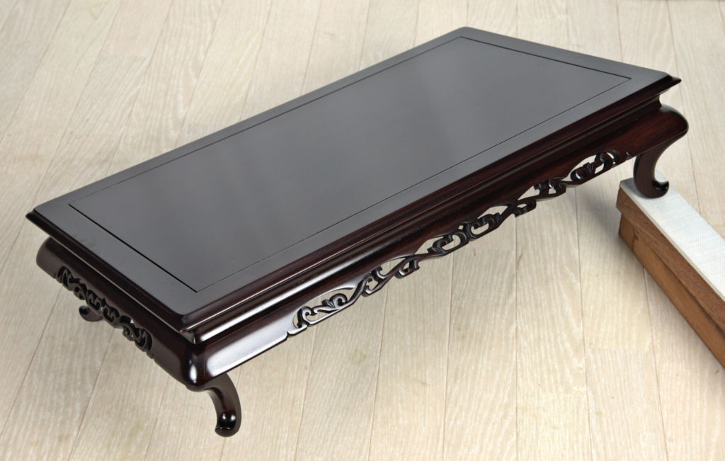 花台: 紫檀 史郎作 唐草 1.8尺 平台 大阪唐木指物工芸 no.8807 / 唐木