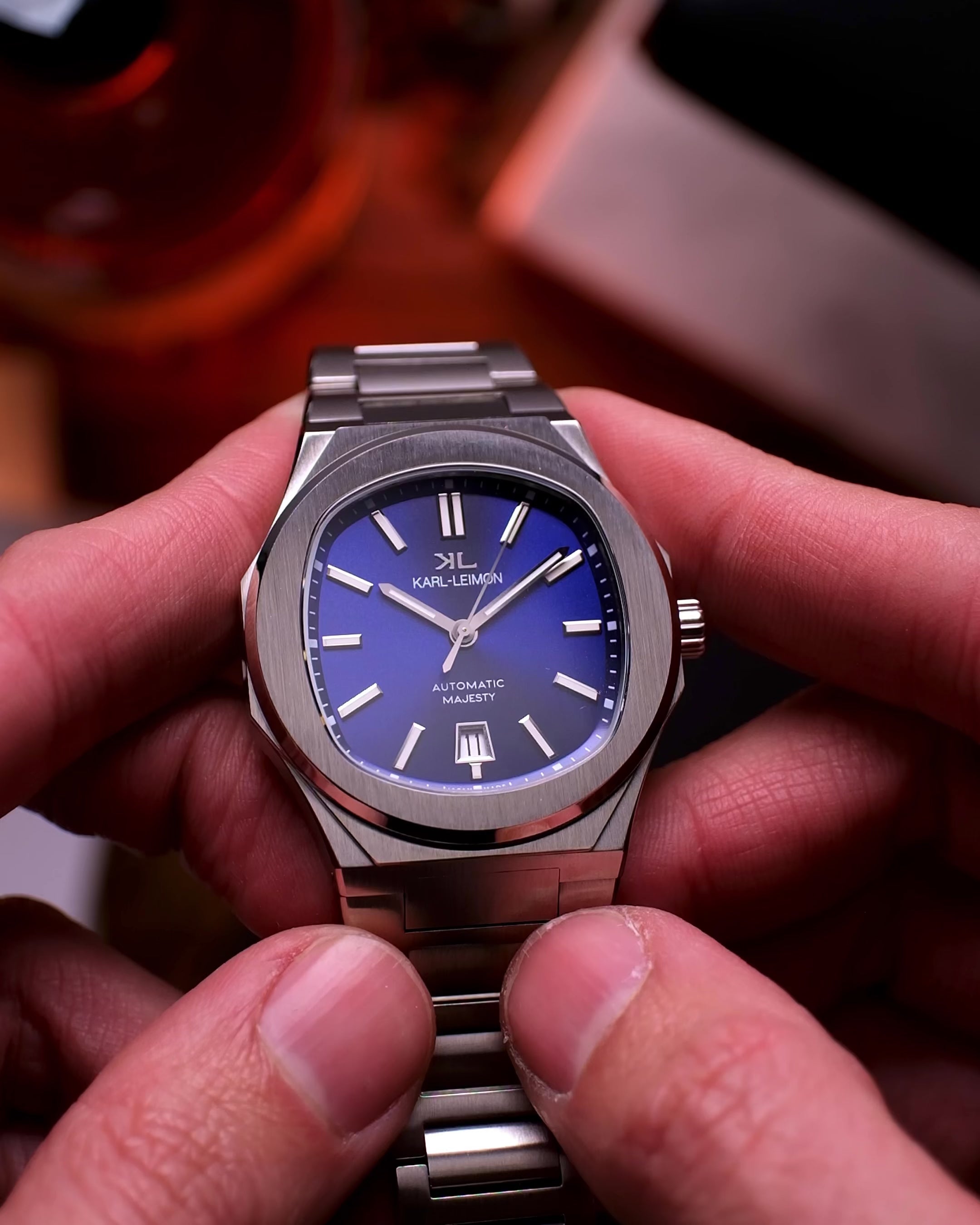 3Hands Date BLUE - KARL-LEIMON Watches
