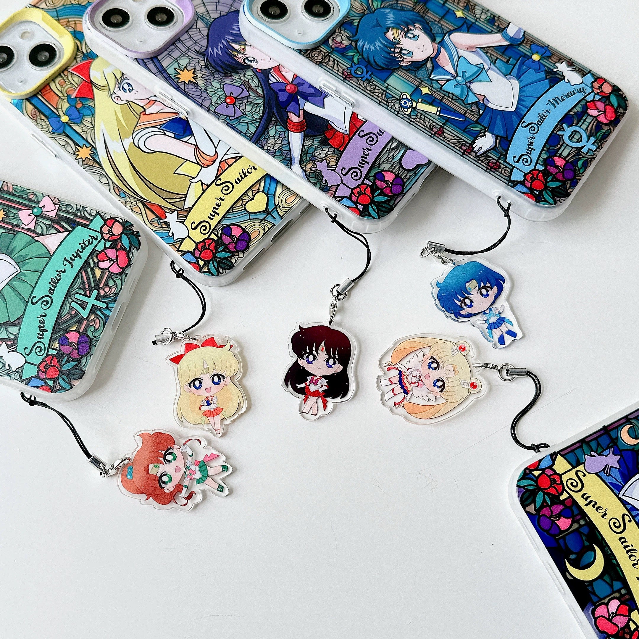 iPhoneアクセサリー sailormoon36 White Sailor Moon with Phone Strap