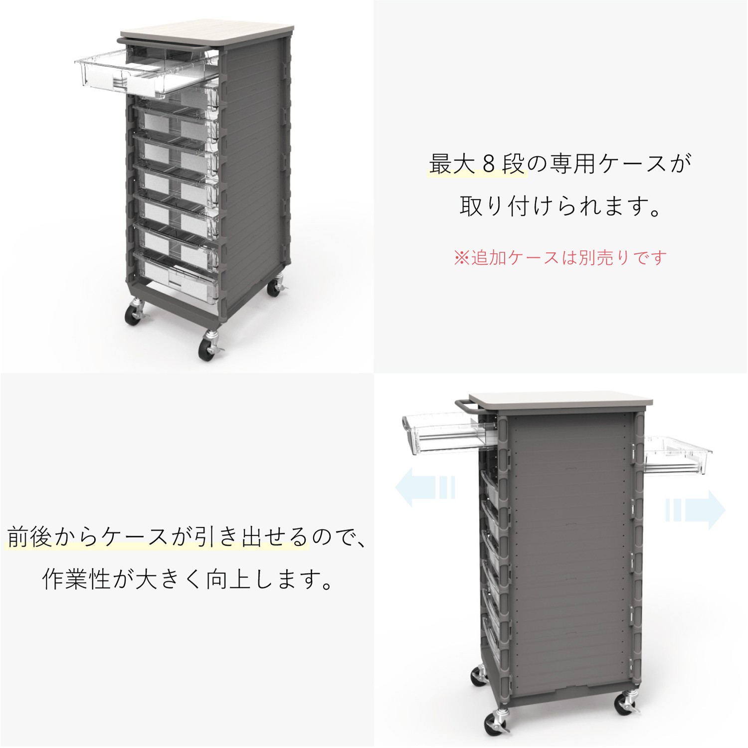 WST ストッカーテーブル灰 4 段 | カワジュン リテールソリューション