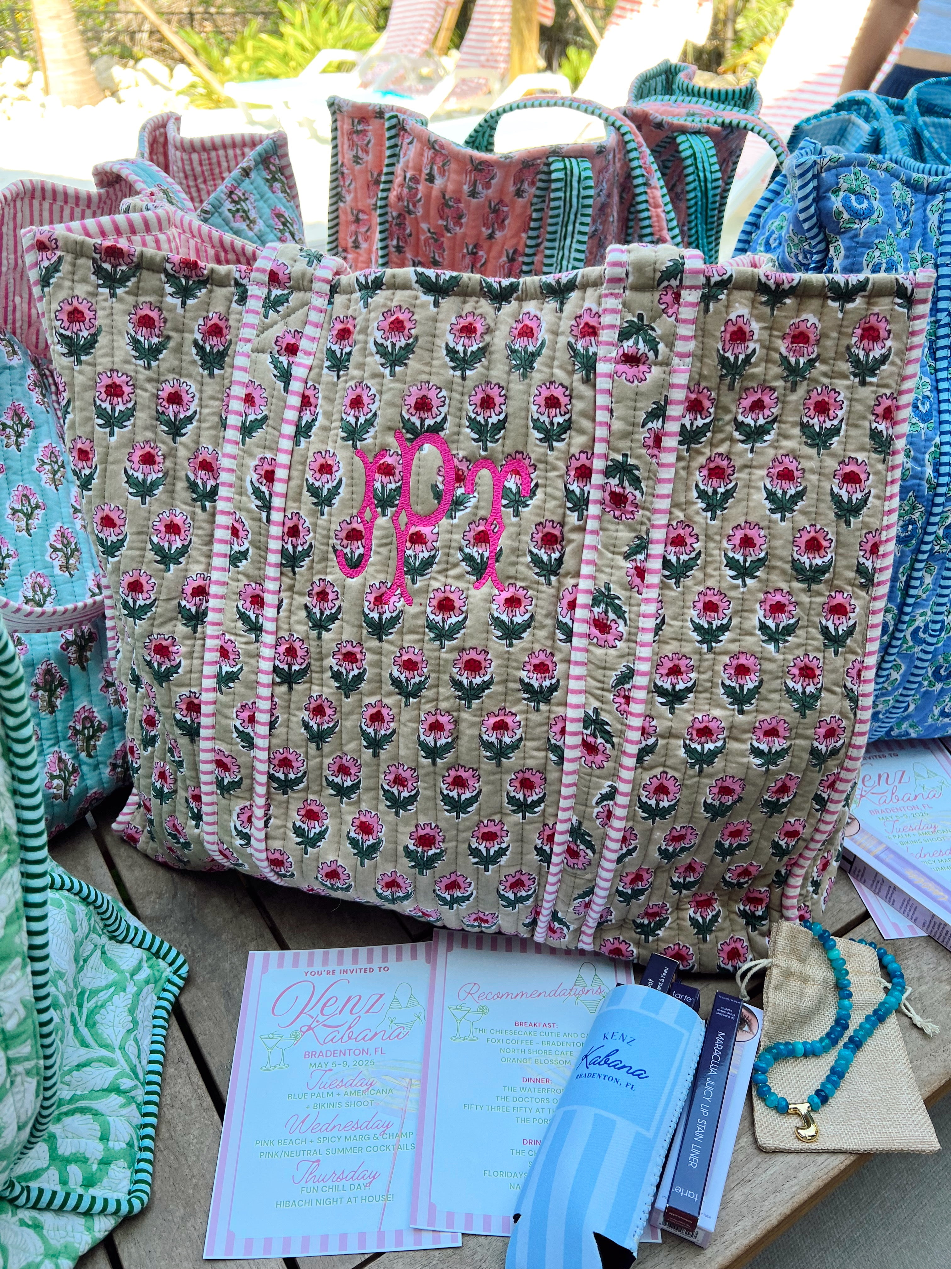 Quilted Block-Print Tote Bag – KenzKustomz