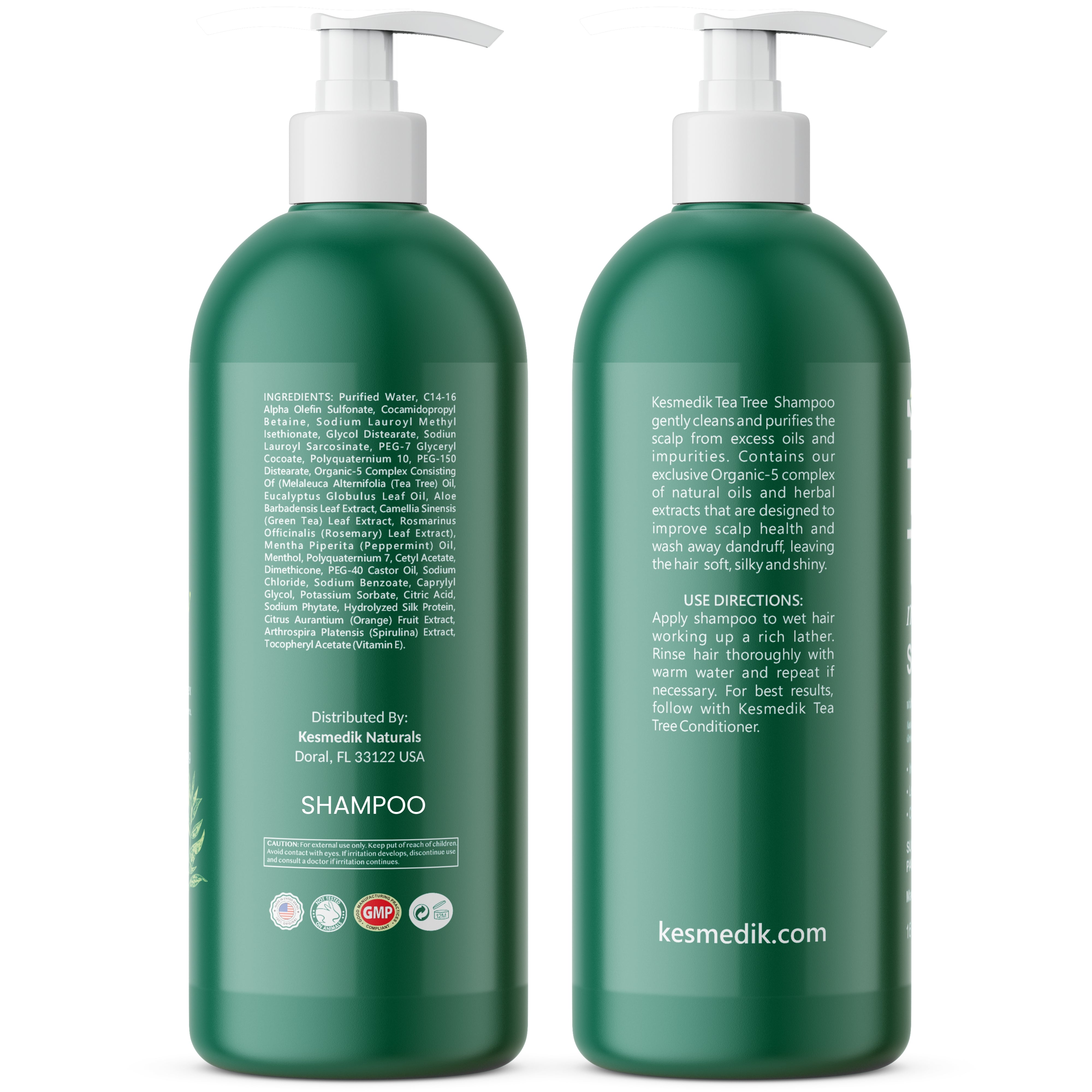 Tea Tree Shampoo & Conditioner Set for Scalp Relief, 16 oz