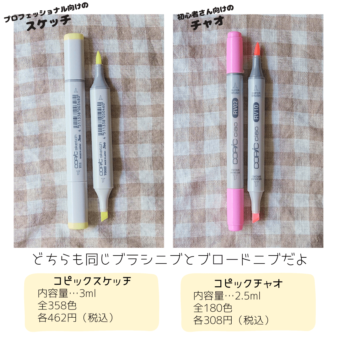 コピックスケッチとチャオの違い/どっちがおすすめ？ |
