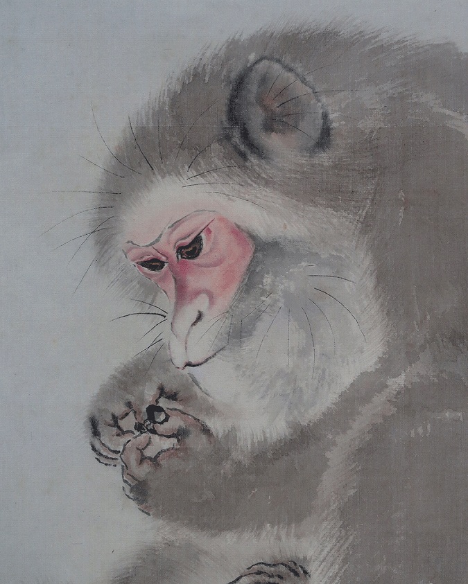 左海鳳洲 松上猿圖 | 掛軸(掛け軸)販売／表装ご依頼は掛軸いっぷく掛軸