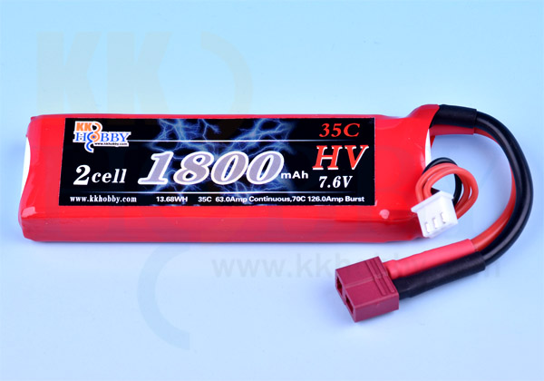 KK HOBBY】 ハイボルテージ KKHOBBY 7.6V 1800mA 35C-70C リポ