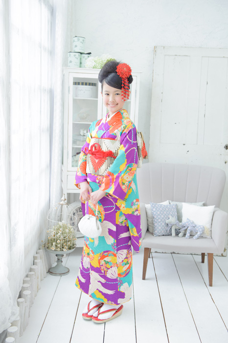 13-4にこり｜十三参り用レンタル着物 - キモノガール