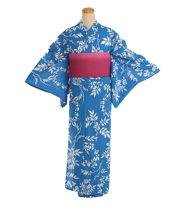浴衣レンタル｜竺仙 かげろう地染 藤柄｜Y0004｜L｜宅配着物レンタル