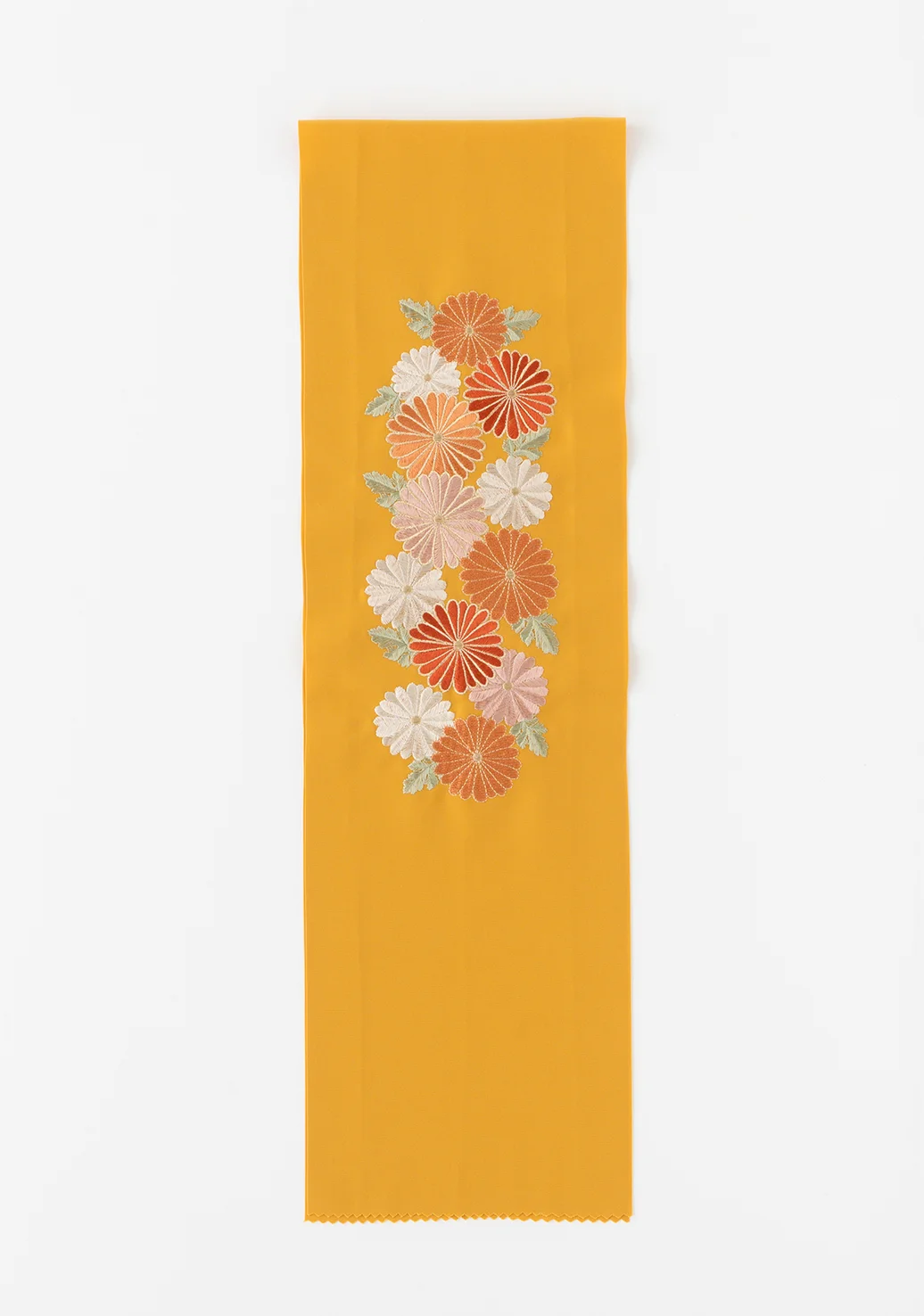 半衿／刺繍半衿／菊花繚乱／からし色 | 振袖レンタル·購入や成人式の