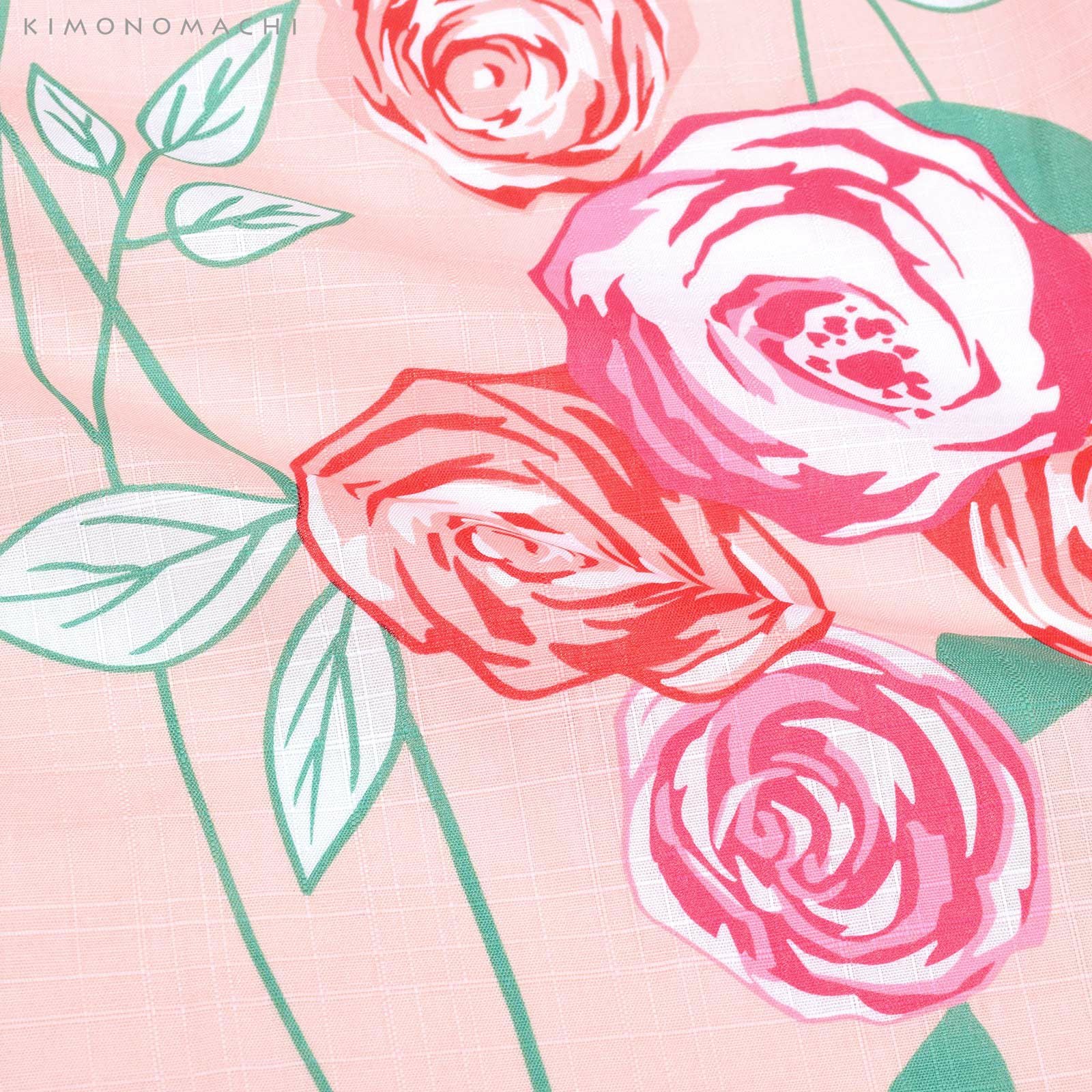 浴衣 レディース 大人 浴衣2点セット（浴衣＋帯）「浴衣：ピンク 薔薇