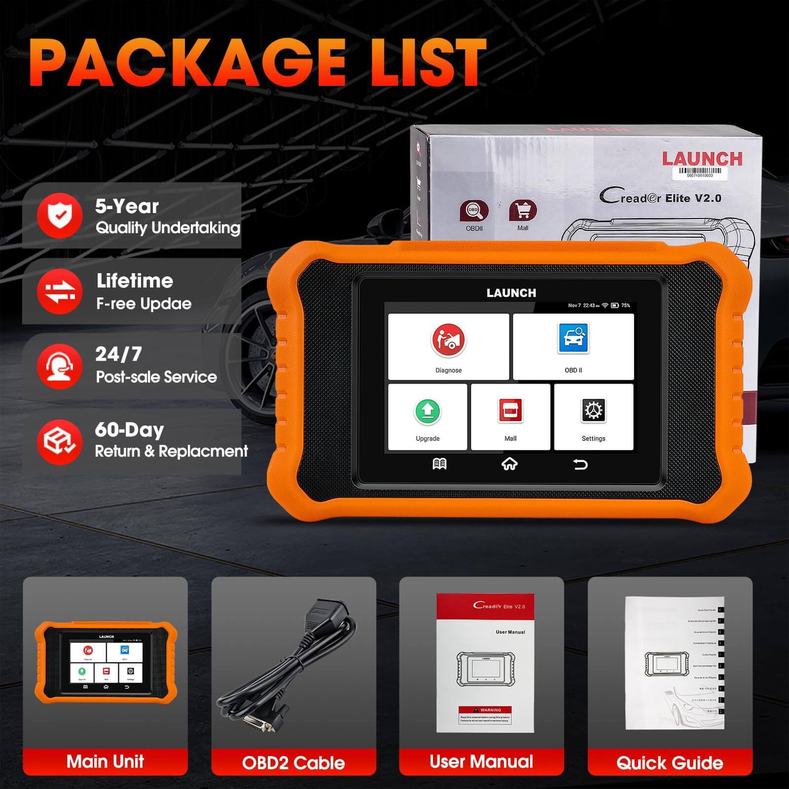 LAUNCH X431 Creader Elite 2.0 OBD2 Scanner for BMW